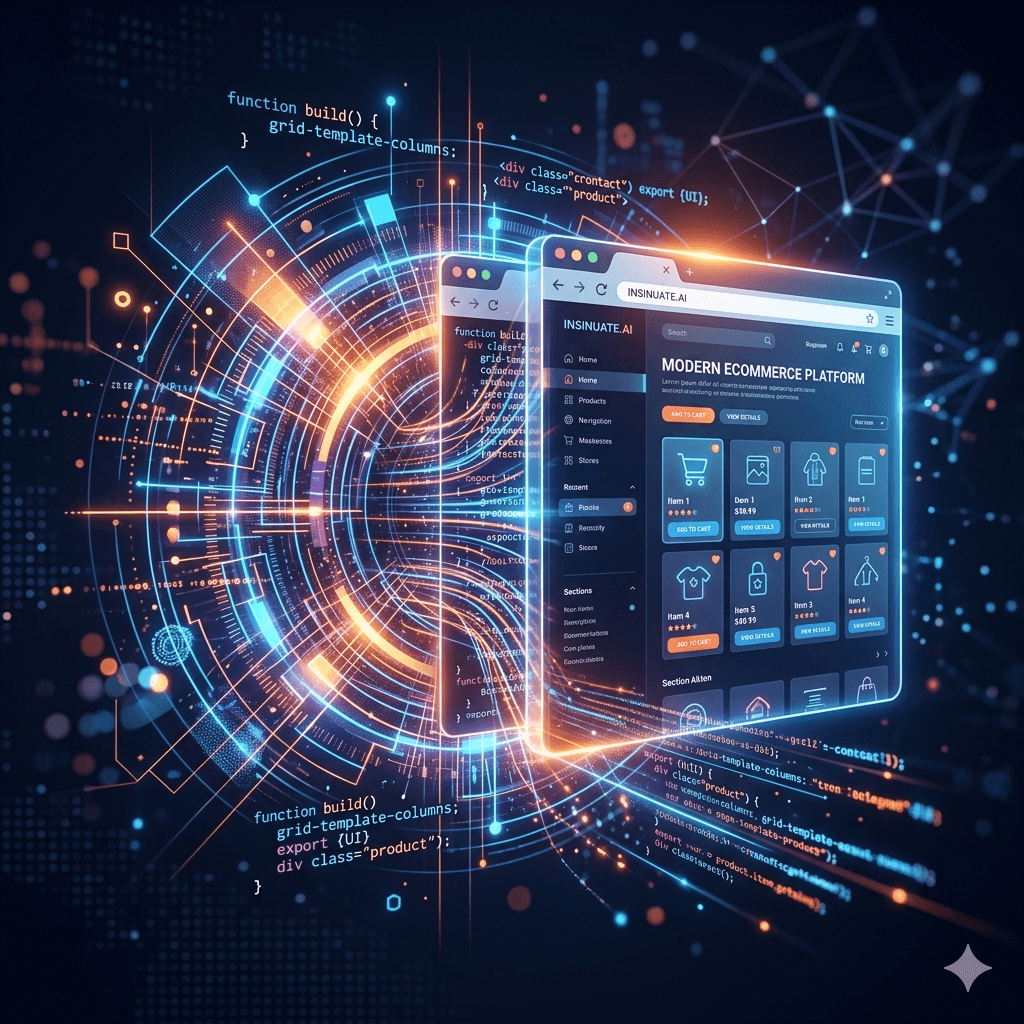 Custom web app and e-commerce development illustration